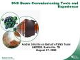 SNS Beam Commissioning Tools and Experience PowerPoint PPT Presentation