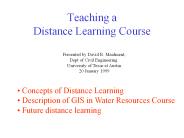 Teaching a Distance Learning Course
