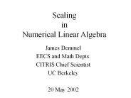 Scaling in Numerical Linear Algebra