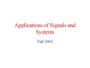 Applications of Signals and Systems