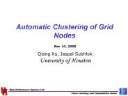 Automatic Clustering of Grid Nodes