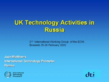 UK Technology Activities in Russia