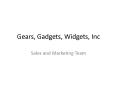 Gears, Gadgets, Widgets, Inc