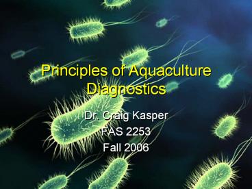 Principles of Aquaculture Diagnostics