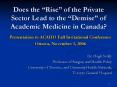 Does the Rise of the Private Sector Lead to the Demise of Academic Medicine in Canada PowerPoint PPT Presentation