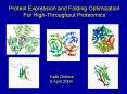 Protein Expression and Folding Optimization PowerPoint PPT Presentation
