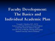 Faculty Development: The Basics and Individual Academic Plan
