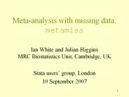 Meta-analysis with missing data: metamiss