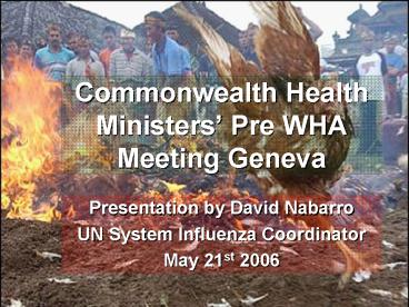 Commonwealth Health Ministers Pre WHA Meeting Geneva