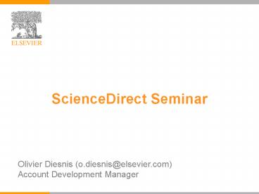 ScienceDirect Seminar