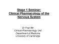 Stage 1 Seminar: Clinical Pharmacology of the Nervous System PowerPoint PPT Presentation