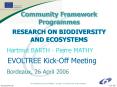Community Framework Programmes RESEARCH ON BIODIVERSITY AND ECOSYSTEMS PowerPoint PPT Presentation