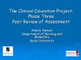 The Clinical Education Project: Phase Three Peer Review of Assessment PowerPoint PPT Presentation