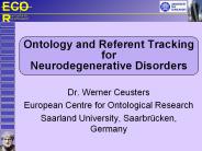 Ontology and Referent Tracking for Neurodegenerative Disorders