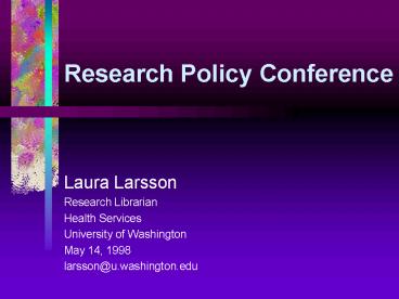 Research Policy Conference