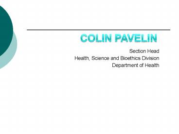 Colin Pavelin