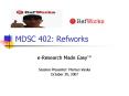 MDSC 402: Refworks PowerPoint PPT Presentation