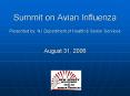 Summit on Avian Influenza Presented by: NJ Department of Health PowerPoint PPT Presentation