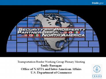 Transportation Border Working Group Plenary Meeting