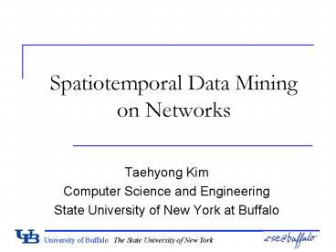 Spatiotemporal Data Mining on Networks