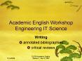 Academic English Workshop Engineering IT Science PowerPoint PPT Presentation