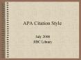 APA Citation Style PowerPoint PPT Presentation