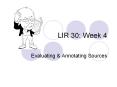 LIR 30: Week 4 PowerPoint PPT Presentation