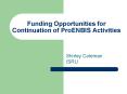 Funding Opportunities for Continuation of ProENBIS Activities PowerPoint PPT Presentation