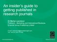 An insiders guide to getting published in research journals PowerPoint PPT Presentation