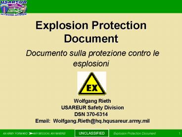 Explosion Protection Document Documento sulla protezione contro le esplosioni