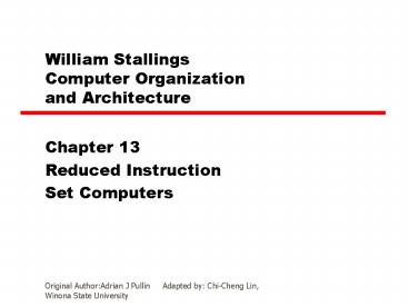 William Stallings Computer Organization and Architecture