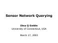 Sensor Network Querying PowerPoint PPT Presentation