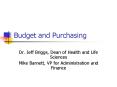Budget and Purchasing PowerPoint PPT Presentation