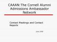 CAAAN:The Cornell Alumni Admissions Ambassador Network PowerPoint PPT Presentation
