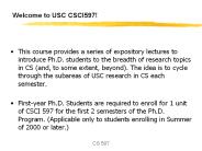 Welcome to USC CSCI597