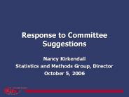 Response to Committee Suggestions