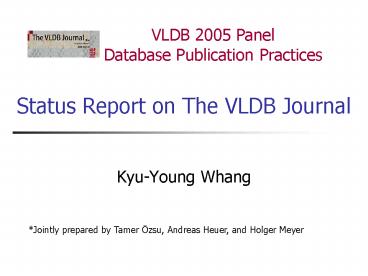 Status Report on The VLDB Journal