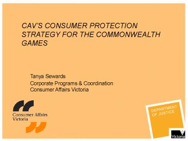 John Lenders MLC Minister for Consumer Affairs