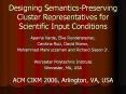 Designing Semantics-Preserving Cluster Representatives for Scientific Input Conditions PowerPoint PPT Presentation