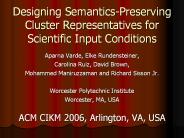 Designing Semantics-Preserving Cluster Representatives for Scientific Input Conditions
