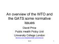 An overview of the WTO and the GATS:some normative issues PowerPoint PPT Presentation