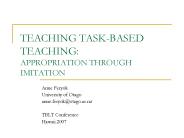 TEACHING TASKBASED TEACHING: APPROPRIATION THROUGH IMITATION