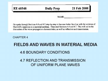 4'6 BOUNDARY CONDITIONS