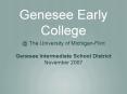 Genesee Early College PowerPoint PPT Presentation