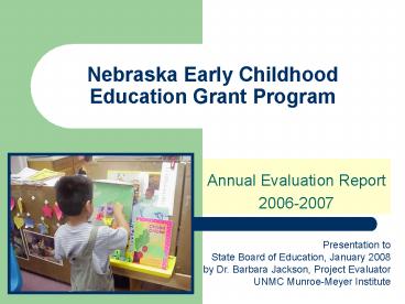 Nebraska Early Childhood Education Grant Program