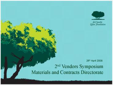 2nd Vendors Symposium