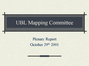 UBL Mapping Committee
