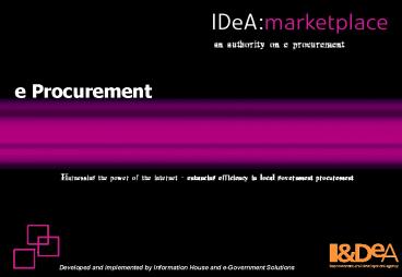 an authority on e procurement