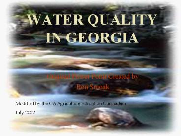 WATER QUALITY IN GEORGIA