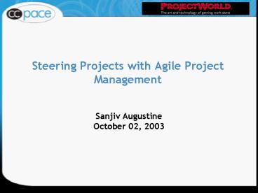 Steering Projects with Agile Project Management